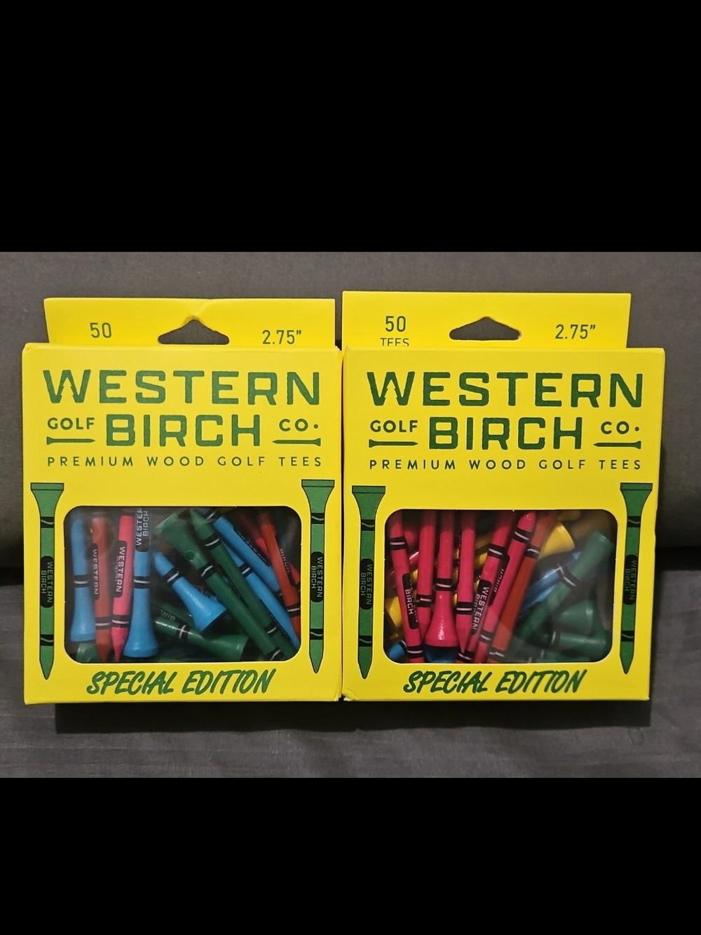 Western Birch Special Edition Multi-Color Golf Tees - 2.75"